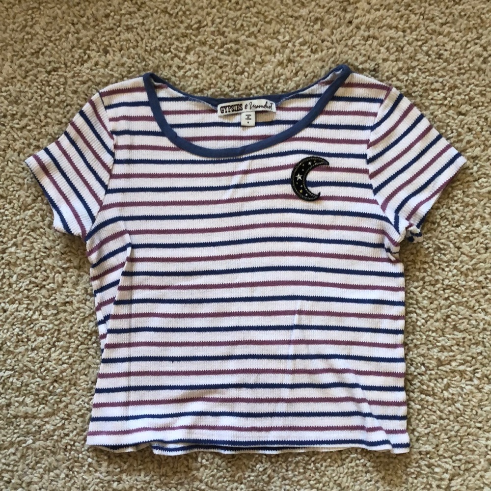 Moon Striped Baby Tee